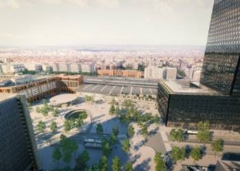 Une vue de la future place Béraudier &agrave; Lyon. @ArchiGraphi